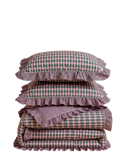 TBCo Harlequin 200 Thread Count Cotton Duvet Cover Set, Pink - view 2, Pink