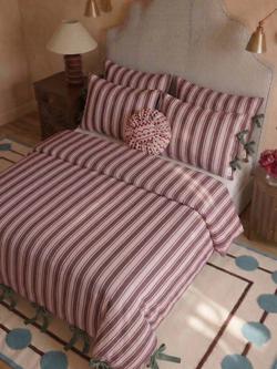 TBCo Stripe 200 Thread Count Cotton Duvet Cover Set, Pink, Pink Stripe