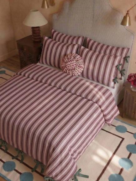 TBCo Stripe 200 Thread Count Cotton Duvet Cover Set, Pink, Pink Stripe