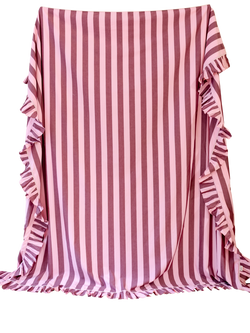 TBCo Stripe Duvet Cover Set, Pink/Burgundy - view 2, Pink Burgundy