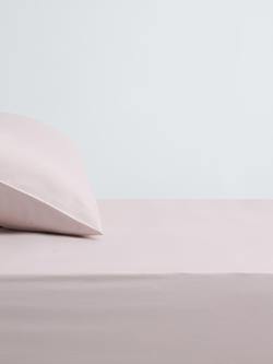 John Lewis Temperature Balance Cotton Sateen 400 Thread Count Deep Fitted Sheet, Pink Tint