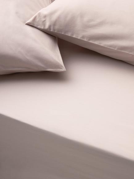 John Lewis Temperature Balance Cotton Sateen 400 Thread Count Deep Fitted Sheet, Pink Tint