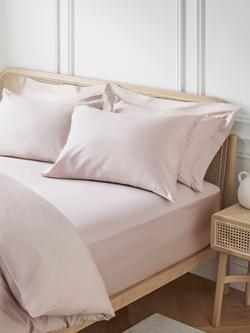 John Lewis Temperature Balance Cotton Sateen 400 Thread Count Deep Fitted Sheet - view 2, Pink Tint