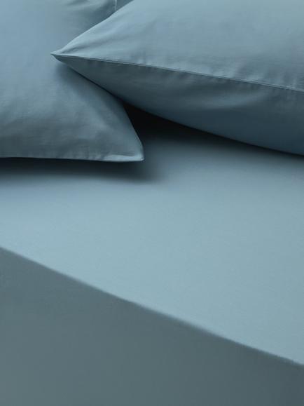 John Lewis Temperature Balance Cotton Sateen 400 Thread Count Deep Fitted Sheet, Nordic Blue
