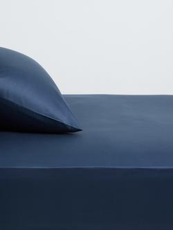 John Lewis Temperature Regulating Cotton 400 Thread Count Fitted Sheet, Midnight