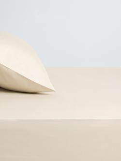 John Lewis Temperature Regulating Cotton 400 Thread Count Fitted Sheet, Cashew