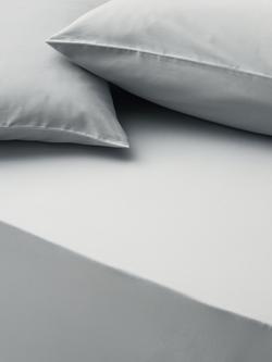 John Lewis Temperature Balance Cotton Sateen 400 Thread Count Fitted Sheet, Light Grey