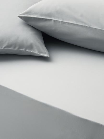 John Lewis Temperature Balance Cotton Sateen 400 Thread Count Fitted Sheet, Light Grey