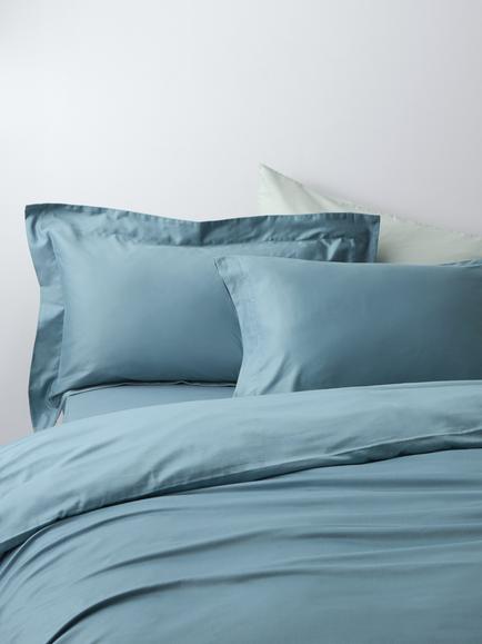John Lewis Temperature Balance Cotton Sateen 400 Thread Count Bedding, Nordic Blue