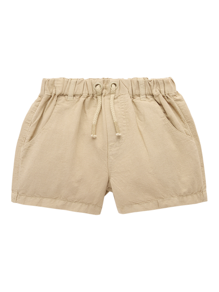 Purebaby Baby Linen Blend Shorts, Burrito