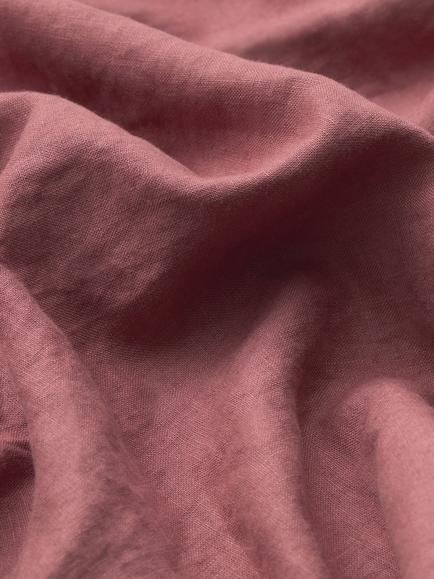 John Lewis Washed Linen Flat Sheet - view 2, Pink Clay