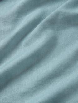 John Lewis Comfy & Relaxed Washed Linen Flat Sheets - view 2, Nordic Blue