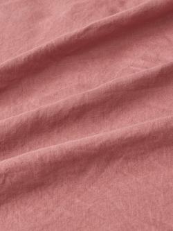 John Lewis Washed Linen Fitted Sheet - view 2, Pink Clay