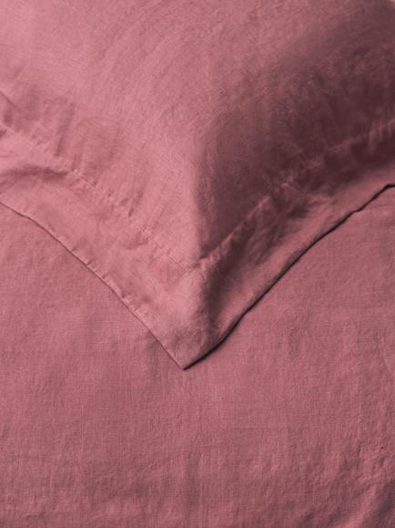 John Lewis Washed Linen Bedding - view 2, Pink Clay