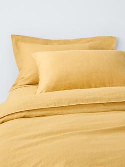 John Lewis Comfy & Relaxed Washed Linen Bedding, Ochre Yellow