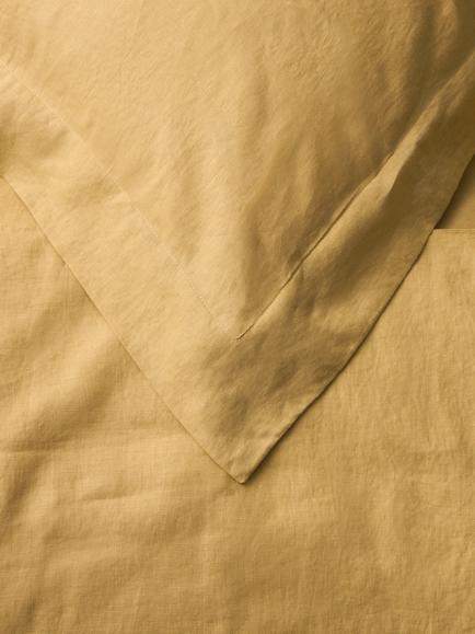 John Lewis Washed Linen Bedding - view 2, Ochre Yellow