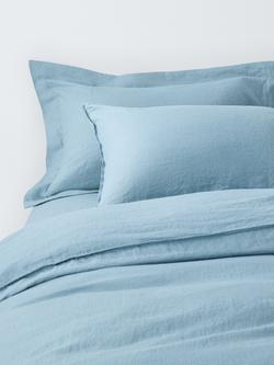 John Lewis Comfy & Relaxed Washed Linen Bedding, Nordic Blue
