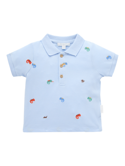 Purebaby Baby Chameleon Polo Shirt, Chameleon Broderie, Chameleon Broderie