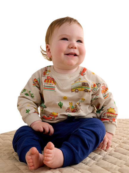 Purebaby Baby Siesta Jumper, Taco Truck Print - view 2, Taco Truck Print