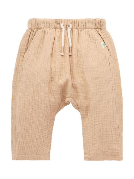 Purebaby Baby Cotton Slouchy Crinkle Trousers, Burrito, Burrito