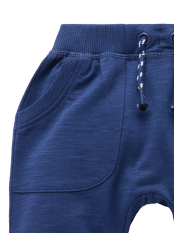 Purebaby Baby Cotton Slouchy Trousers, Navy - view 2, Navy