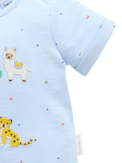 Purebaby Baby Animal Fiesta Short Romper, Mini Triangle Print - view 2, Mini Triangle Print