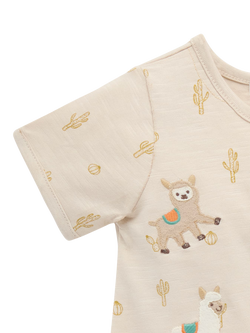 Purebaby Baby Llama Fiesta Short Romper, Cacti Print - view 2, Cacti Print