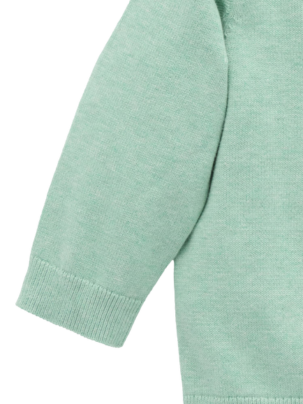 Purebaby Baby Cotton Llama Jumper, Aloe Melange - view 2, Aloe Melange