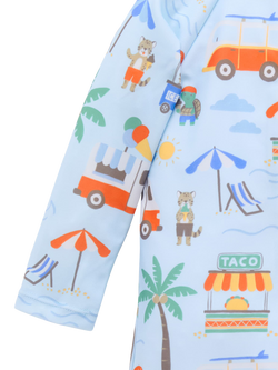Purebaby Baby Long Sleeve Rash Sunsuit, Cancun Print - view 2, Cancun Print