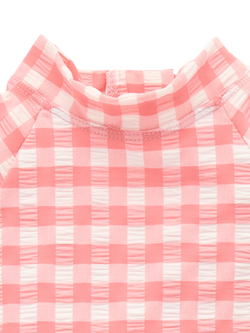 Purebaby Baby Long Sleeve Rash Vest & Swim Bottoms Set, Pomegranate - view 2, Pomegranate Gingham