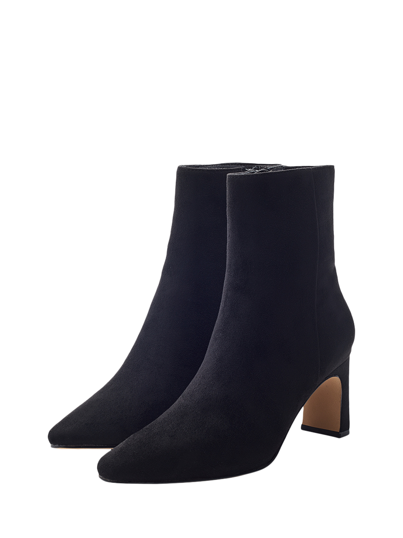 Product image 2 of 4, which shows Moda in Pelle Opalia Suede Effect Square Toe Ankle Boots, Black, 3