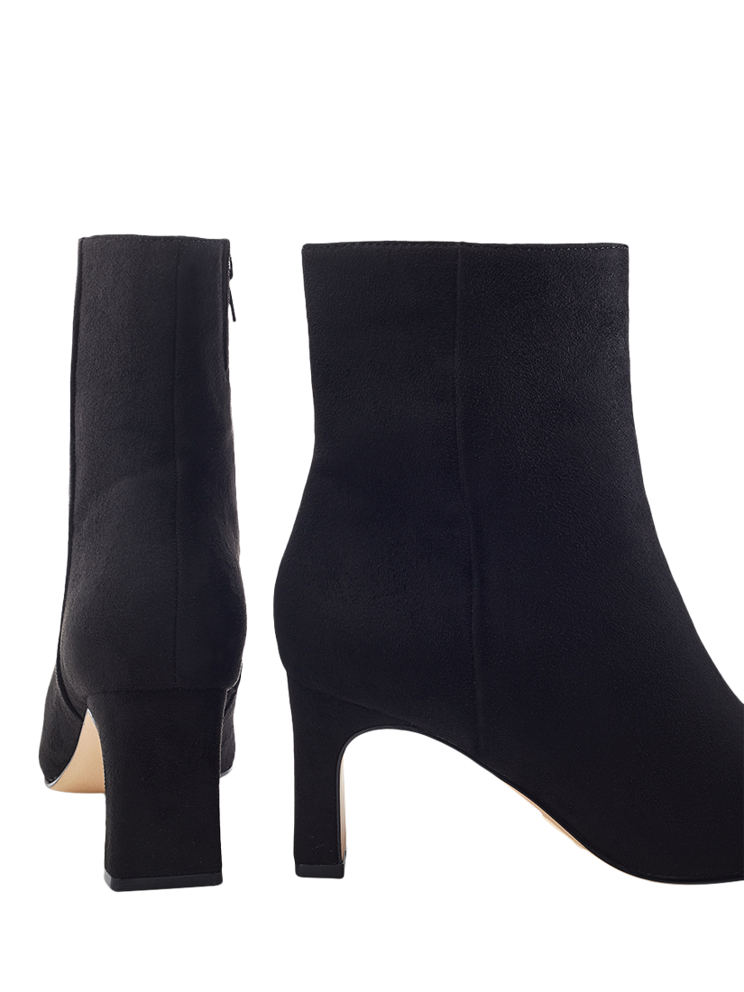 Product image 4 of 4, which shows Moda in Pelle Opalia Suede Effect Square Toe Ankle Boots, Black, 3