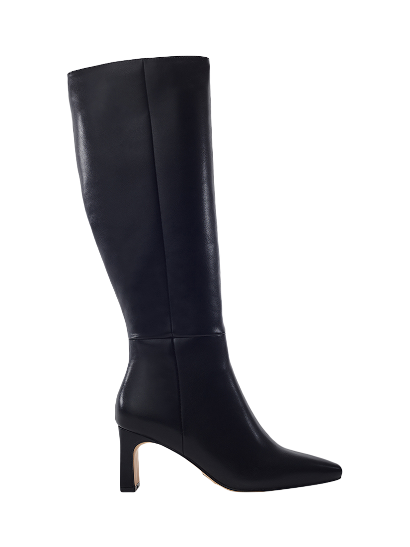 Product image 1 of 4, which shows Moda in Pelle Santi Square Toe Knee High Boots, Black, 3