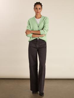 Baukjen Celine V-Neck Wool Rich Cardigan, Mint - view 2, Mint