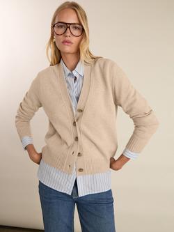 Baukjen Ruth V-Neck Wool Rich Cardigan, Sand, Sand