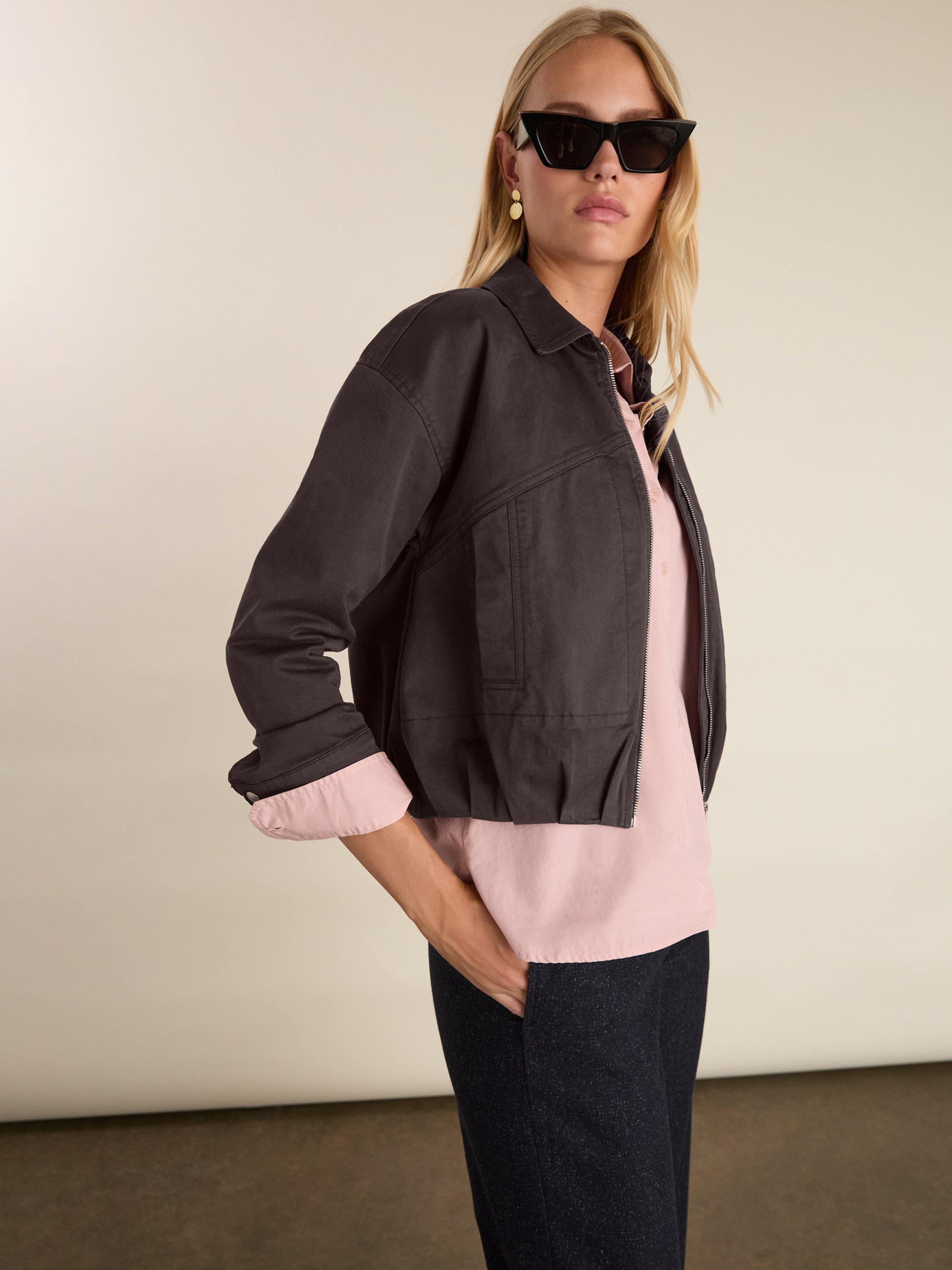 Product image 2 of 7, which shows Baukjen Esme Bomber Jacket, Dark Chocolate, 10