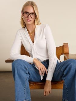 Baukjen Carina Tie Neck Blouse containing LENZING™ ECOVERO™ Viscose, Pure White - view 2, Pure White