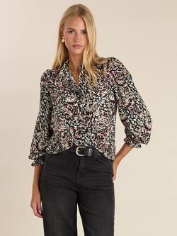 Baukjen Willow Abstract Blouse containing LENZING™ ECOVERO™ Viscose, Black/Multi - view 2, Black/Multi