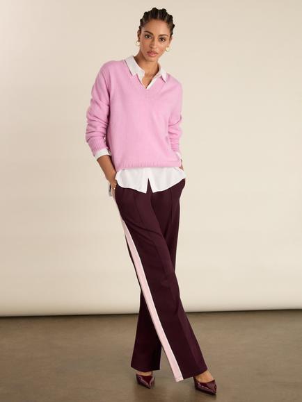 Baukjen Gwen V-Neck Wool Rich Jumper, Blossom, Blossom