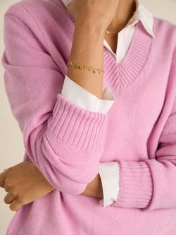 Baukjen Gwen V-Neck Wool Rich Jumper, Blossom - view 2, Blossom