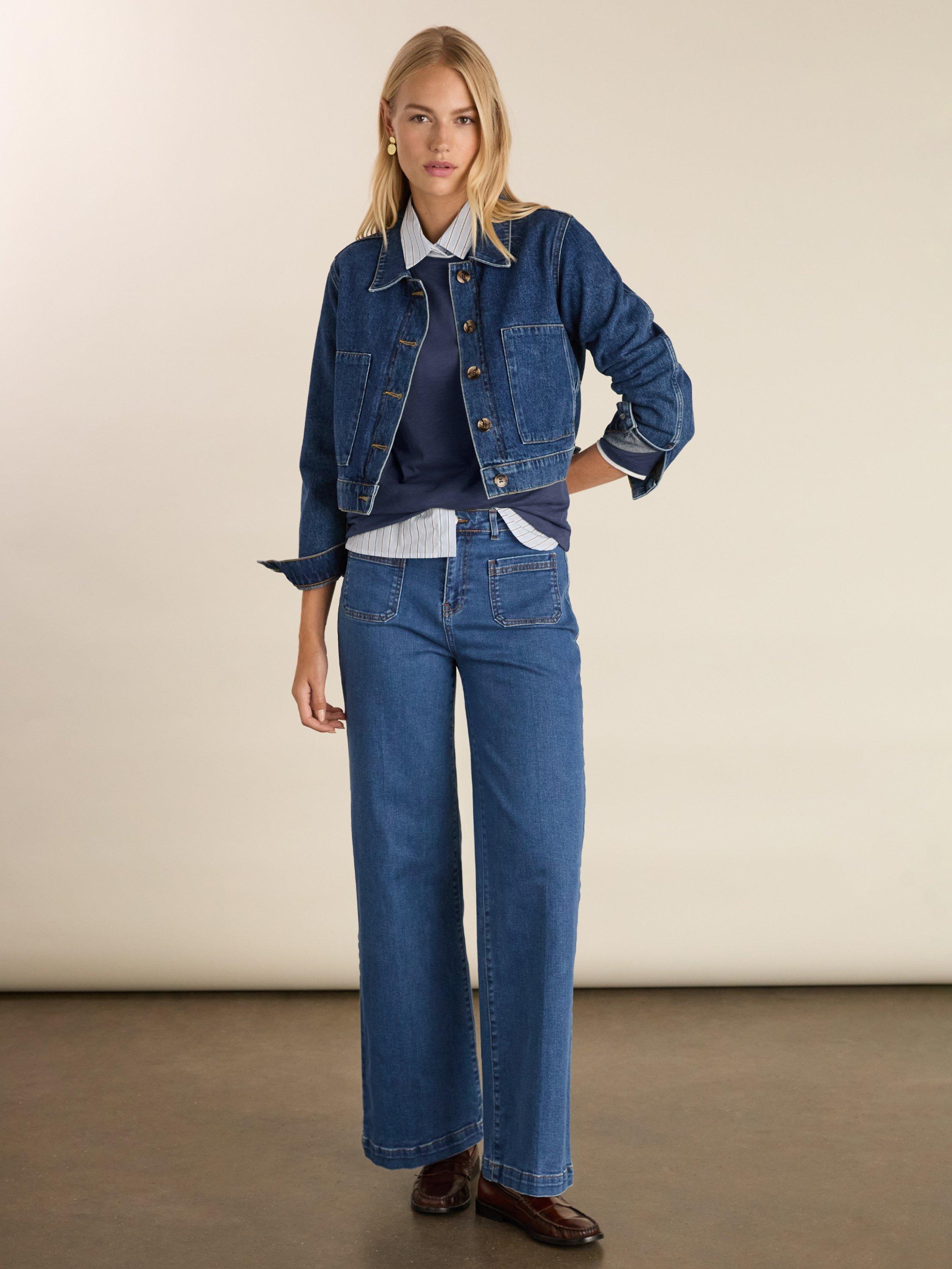 Product image 3 of 4, which shows Baukjen Alexandra Colour Contrast Top, Deep Indigo, 10