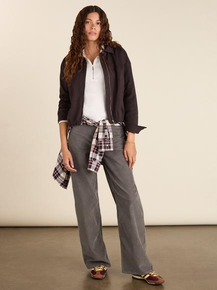 Baukjen Bethany Corduroy Wide Leg Trousers, Slate Grey, Slate Grey