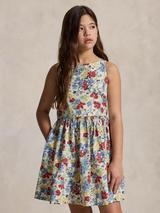 Ralph Lauren Kids' Fit & Flare Floral Dress, Blue Multi