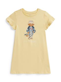 Ralph Lauren Kids' Polo Bear Knitted T-Shirt Dress, Yellow, Yellow