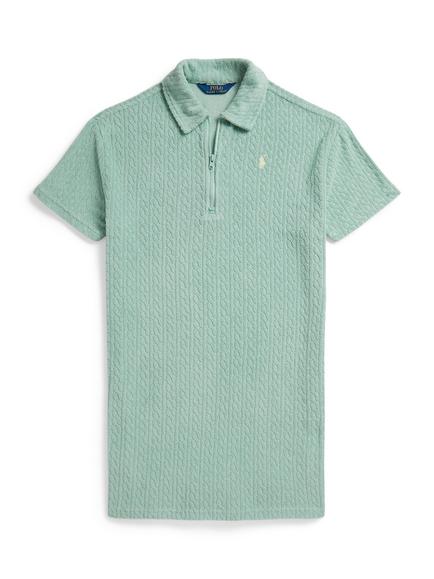 Polo Ralph Lauren Kids' Zip Neck Towelling Shirt Dress, Green, Green