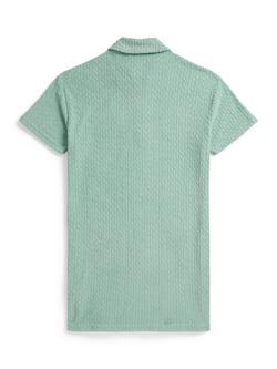 Polo Ralph Lauren Kids' Zip Neck Towelling Shirt Dress, Green - view 2, Green