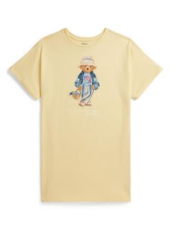 Ralph Lauren Kids' Polo Bear T-Shirt Dress, Yellow, Yellow