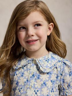 Polo Ralph Lauren Kids' Cotton Woven Blueberry Floral Shirt Dress, Blue - view 2, Multi
