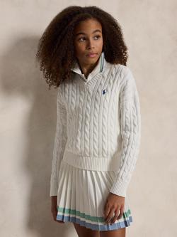 Ralph Lauren Pure Cotton Cable Knit Jumper, White, White