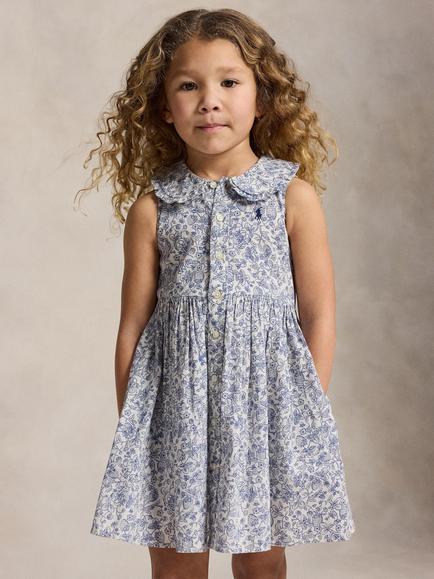 Polo Ralph Lauren Kids' Cotton Woven Strawberry Fields Dress, Multi, Multi